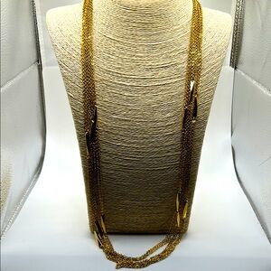 Monet Multi strand gold tone accent necklace elegant sleek design evening wear